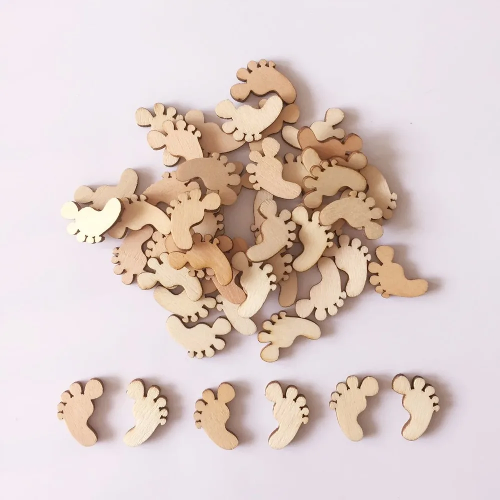 100pcs-DIY-Natural-Wooden-cute-Baby-foot-Spacer-Loose-beads-Fit-kids-Handmake-Baby-show-wedding