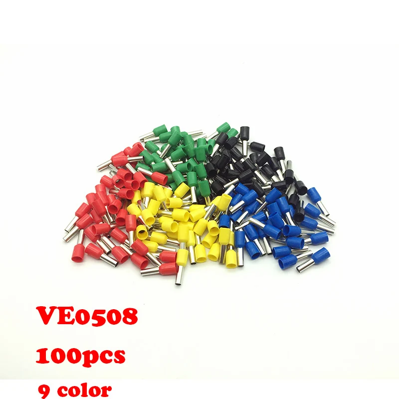 

100pcs VE0508 terminals cable crimps ferrules For crimps ferrules For 0.5mm2 crimps ferrules