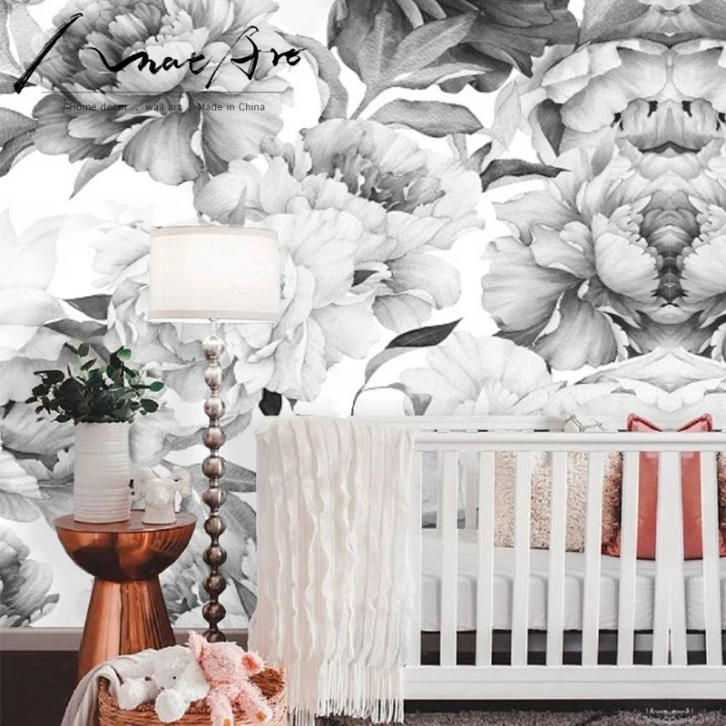 Preise Floral wand kunst Pfingstrose Tapete nordic stil kinder dekoration wand aufkleber wohnkultur wohnzimmer dekoration zubehör baby