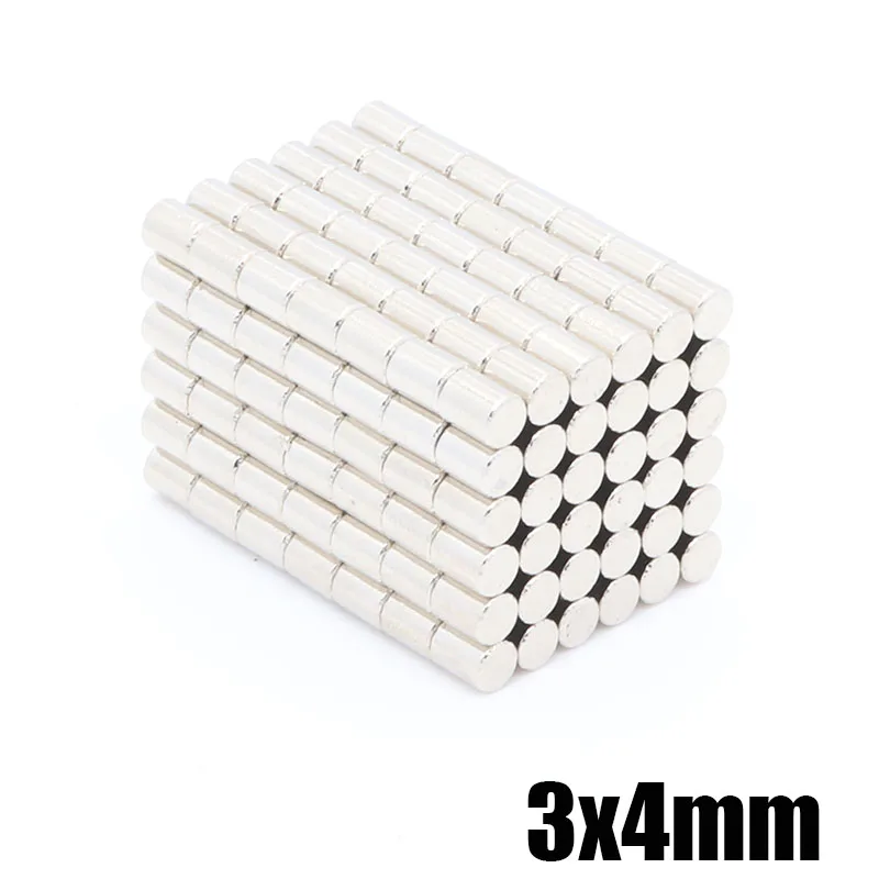 

1000pcs 3x4 mm NdFeB N35 super strong process strong neodymium magnet rare earth refrigerator magnet small strong magnet