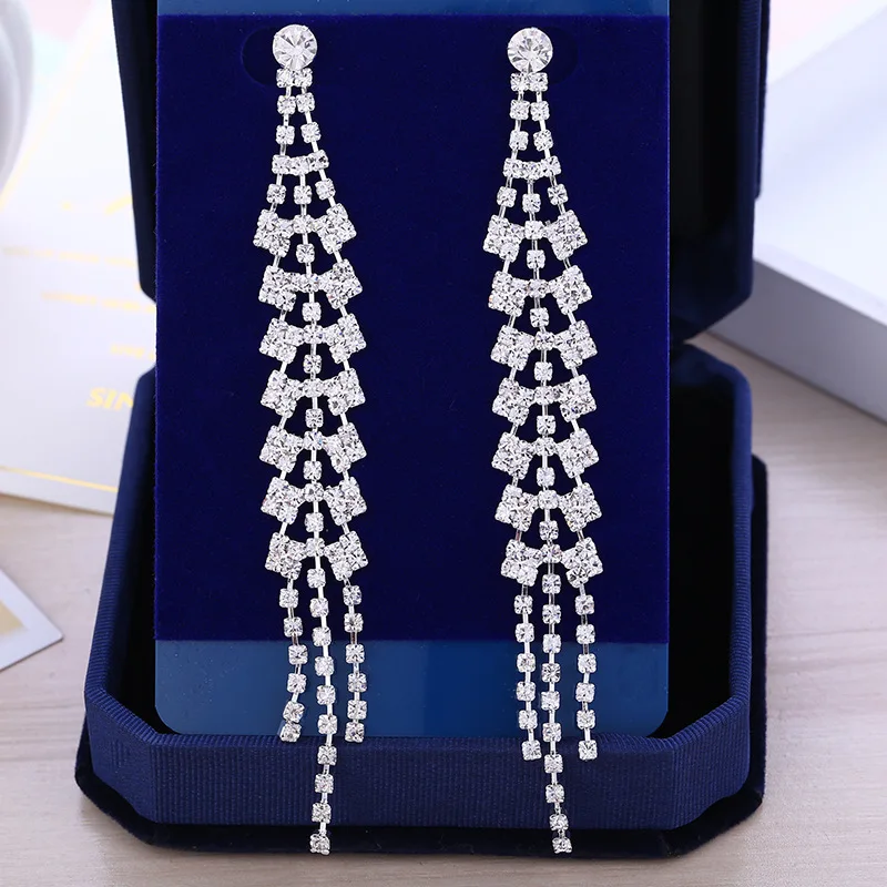 

Fashion CLIP ON Earrings Bridal Pageant Wedding with rhinestones