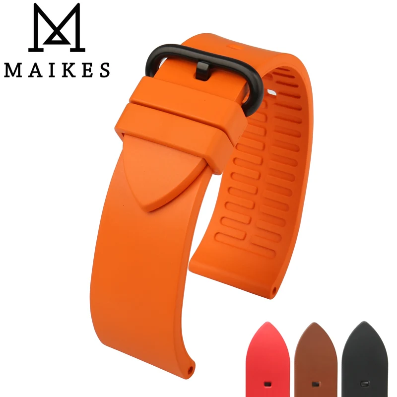 Buy MAIKES New Orange Sport Watch Band 20mm 22mm 24mm