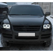 Для Volkswagen VW Touareg 2003 2004 2005 2006 ультра ярсветильник дневной свет DRL CCFL ангельские глаза комплект демонических глаз теплый белый кольцо с ореолом