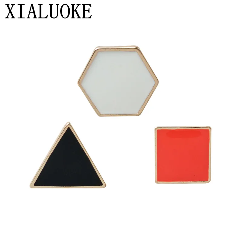

Fashion geometry brooch Women geometric polygon mini brooch temperament triangle square rectangle sweater accessories brooch