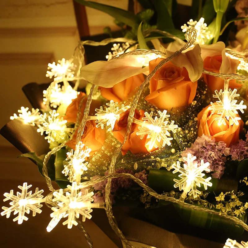 Snowflake Birthday Party Led Light Snowflake String Battery Box Christmas Wedding Decoration Baby Shower Winter Party Decor.