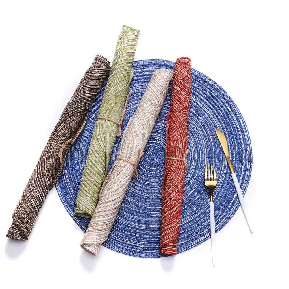 

Round Circle Placemats Table Place Mats Kitchen Dinner Table Heat Pads 35cm Dining Placemats Coasters Table Decoration 19MAY23