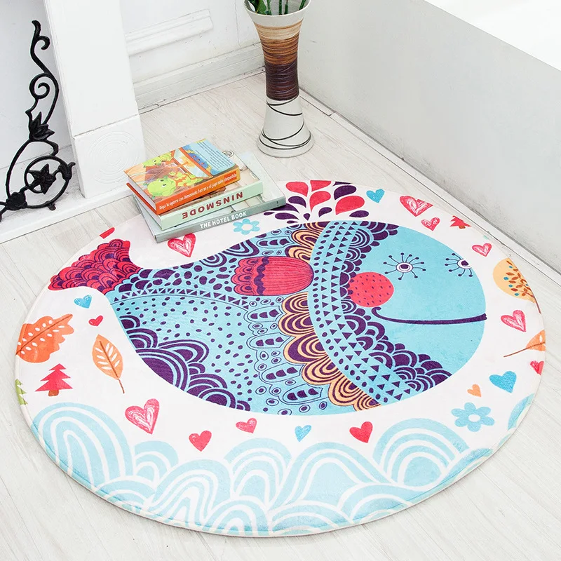 Cartoon Animal Round Area Rug for Kids Room Children Bedroom Fresh Style Non-Slip Living Room Carpet Computer Chair Floor Mat Cartoon Animal Round Area Rug for Kids Room Children Bedroom Fresh Style Non-Slip Living Room Carpet Computer Chair Floor Mat