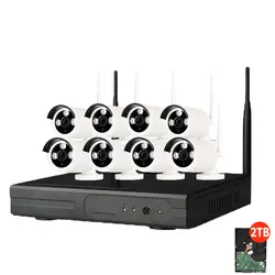 8ch CCTV Системы Беспроводной 720 P NVR 1.0mp ИК Открытый P2P Wi-Fi ip-cctv безопасности Камера Системы наблюдения комплект 1 ТБ HDD