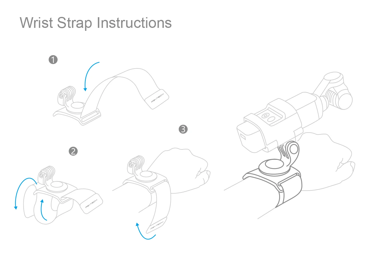 PGYTECH OSMO Карманный воздухопроницаемость Противоскользящий ремешок для рук и запястья вращение на 360 градусов регулируемый размер для экшн-камеры GoPro