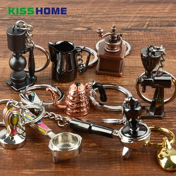 

Coffee Key Chain Couple Espresso Accessories Mini Coffee Tamper Beautiful Coffee Keyring Cafe Gift for Coffee Lovers Keychain