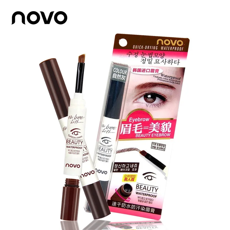 

New Brand NOVO 3 Color Eyebrow Gel Pencil Waterproof Long Lasting Brown Enhancer Eye Brow Dye Cream Make Up Paint Cosmetics Set