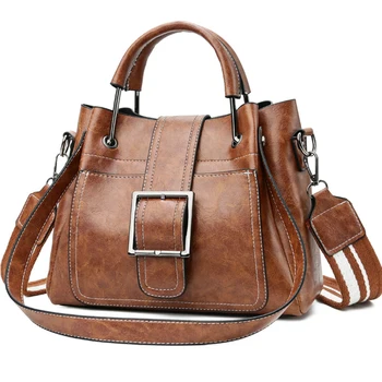 

2020 Women Messenger Bag Vintage Belts Shoulder Bags Women Handbags Designer high quality PU Leather Ladies HandBags Sac a main