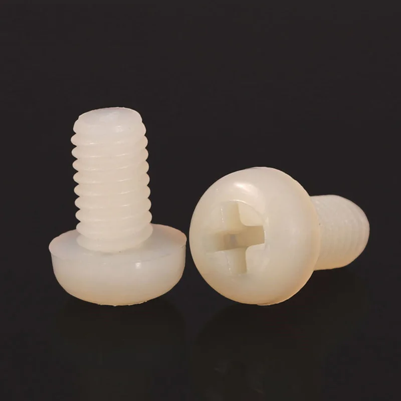 

M5 GB818 Round Head Cross Nylon Screw, Pan Head Nylon Screw, Plastic Screw M5*8/10/12/15...50