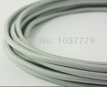 

5meter/lot light grey color vintage fabric cable textile power cord