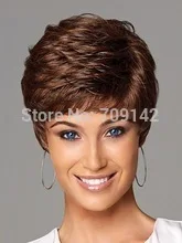 

Kanekalon hair Natural curly wig Stylish lady brown short wig synthetic queen Brazilian no lace front wigs Freedom deliver 26% d