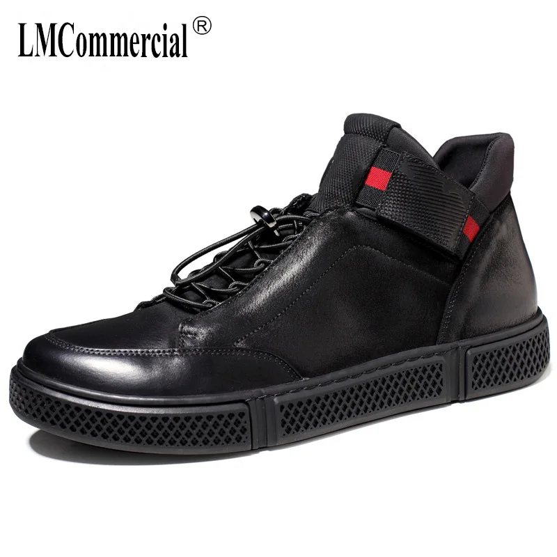 

Men's Korean casual shoes real leather shoes men British high top shoes all-match cowhide breathable Leisure shoes autumn winter