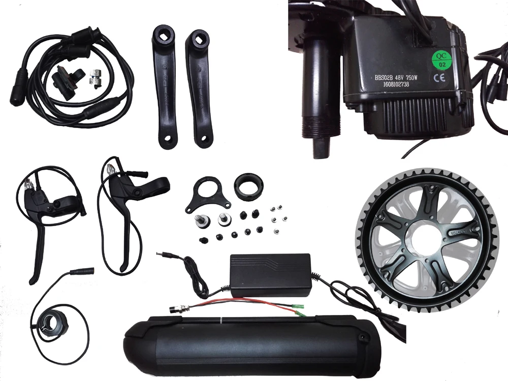 

EU US CA No Tax! Bafang 750W Ebike Kit 48V BBS02 crank drive motor kit Electric bike motor+48V 13Ah lithium Bottle ebike battery