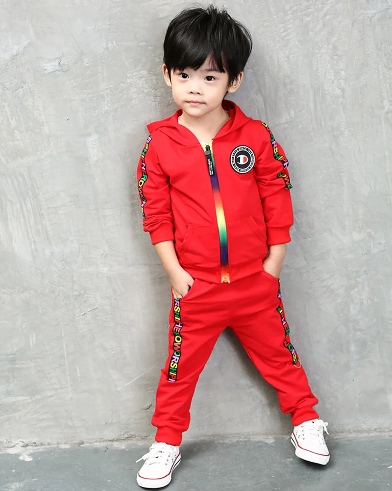 spring baby boys sets children sport suit for boys kids long sleeve hooded jacket pant boy clothing (6)
