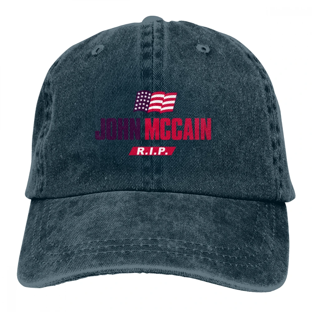 Джон Маккейн отдых в мире Casquette глубокий Хизер унисекс Мужские Женские джинсовые бейсболка с ремешком кепки Регулируемый Гольф папа шляпа