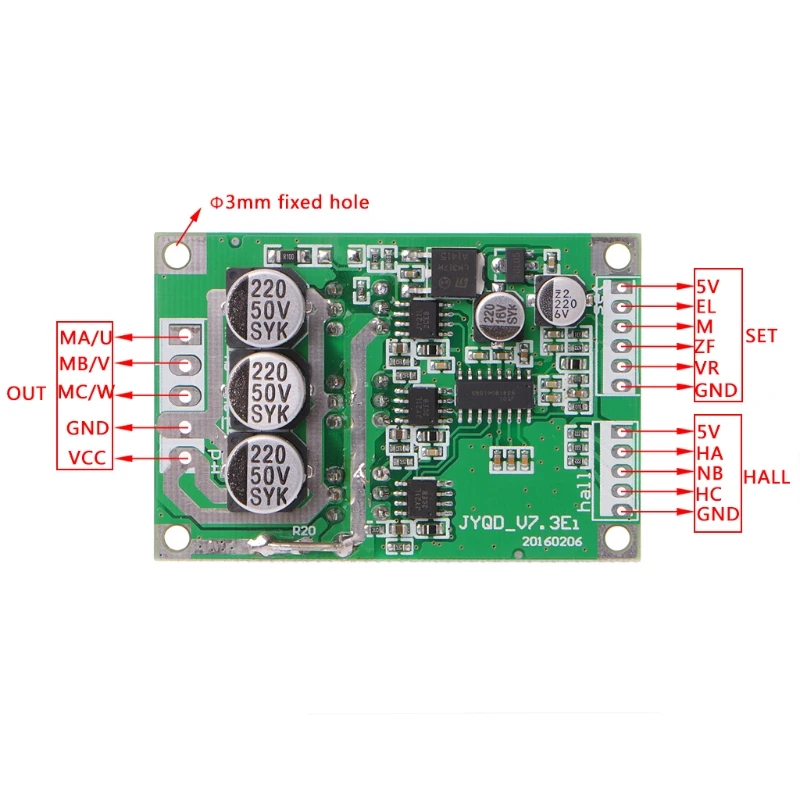 Высокое качество DC 12 V-36 V 15A 500W бесколлекторный мотор контроллер зал BLDC драйвер платы