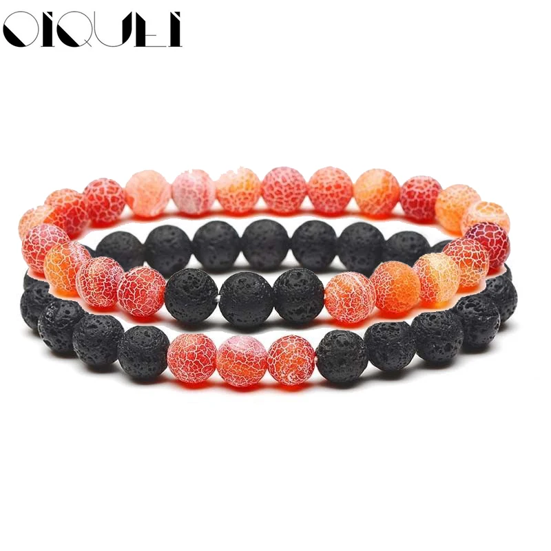 

OIQUEI 8mm Dream Onyx Beads Natural Stone Bracelet For Men Women Newest Classic Healing Balance Yoga Bracelets Best Friend
