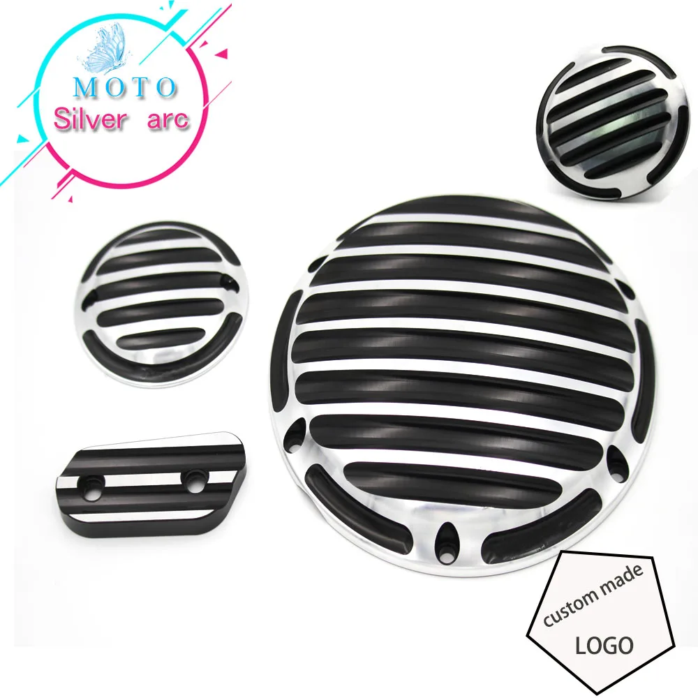 

Motorcycle Derby Cover Timing Timer Cover Inspection Cover Cap CNC Aluminum silver And White For Harley Sportster 883 1200 XL