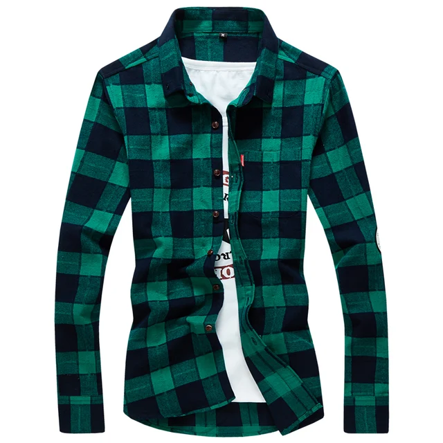 plaid shirt men's long sleeve