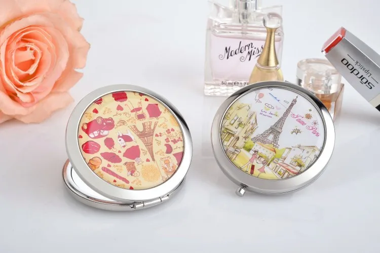 Eiffel de Espelho de Maquiagem Lote Coreano Torre Espelho Dobrável Cosméticos Atacado Logotipo Personalizado 100 Pçs - 10 Espelhos para maquiagem