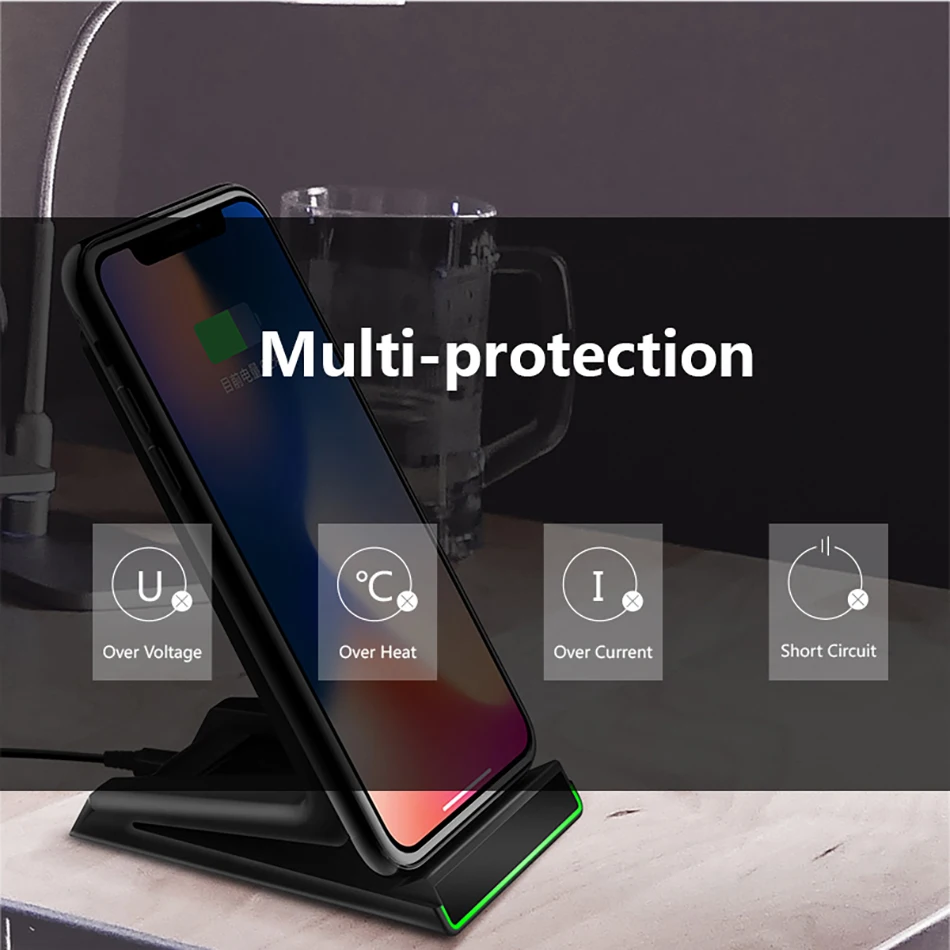 !ACCEZZ Z Shape 7.5W Fast Qi Wireless Charging For iPhone X 8 Plus 10W For Samsung Galaxy Galaxy S9 5W Desktop Charge For Nokia (12)