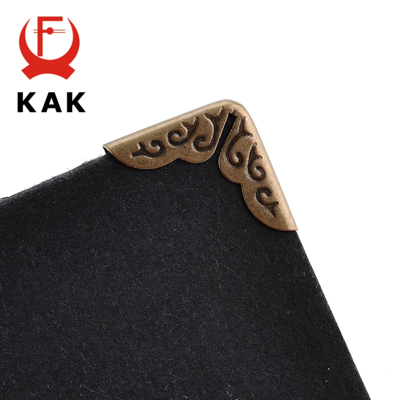 KAK-Protectores de esquina de Metal de latón antiguo, accesorio para álbum de recortes, álbumes, menús, Hardware de tono bronce, 100 piezas, 15x15x3mm