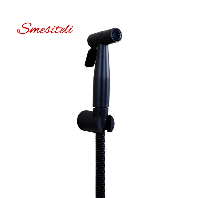 

Smesiteli Promotions Simple Style 3pcs Set Matte Black Finish SUS304 Stainless Steel Toilet Handheld Bidet Douche Shower Sprayer