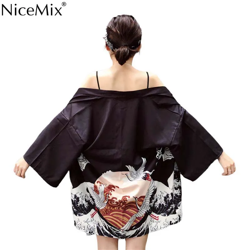 

NiceMix 2019 Kimono cardigan blouse shirt summer beach kimonos woman cosplay yukata female obi Japanese streetwear kimono new