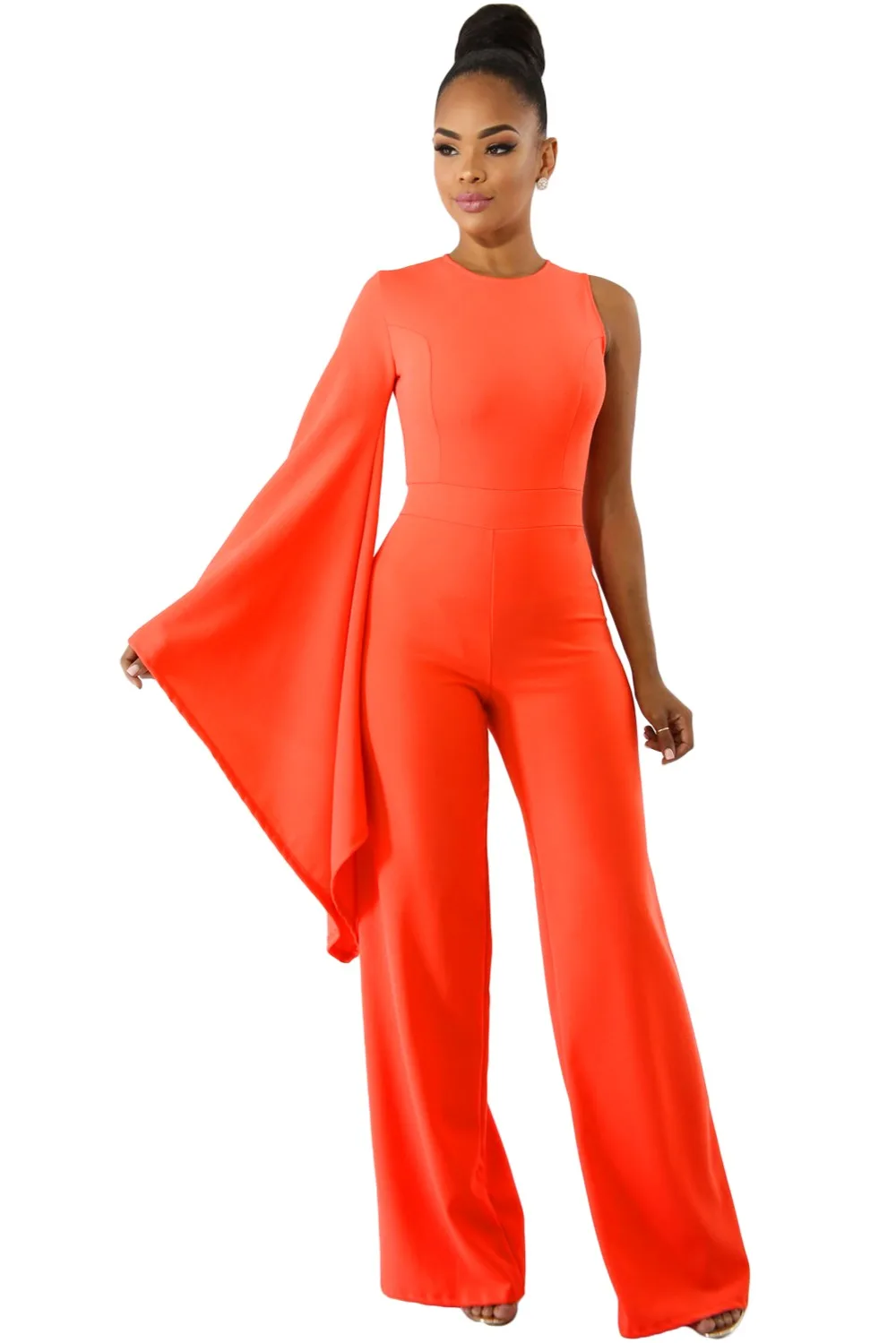 Orange-Single-Bell-Sleeve-Wide-Leg-Jumpsuit-LC64454-14-28886
