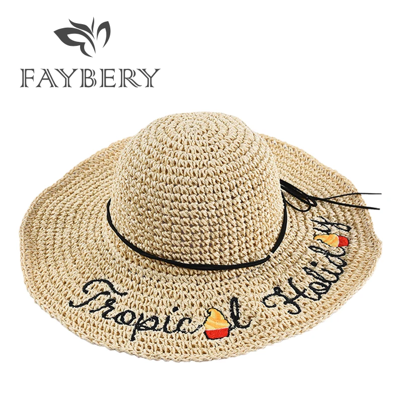 

Hot Summer Beach Sun Hats for Women Sun Hat Straw Hats for Beach Dresses Bowknot Decoration Four Colors