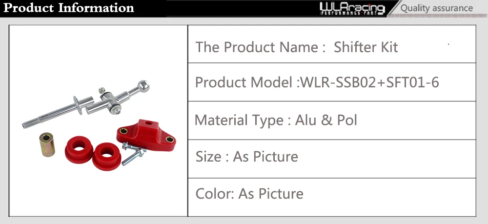 WLR-6 Скоростной стали и поли короткий бросок переключения передач и 85A втулки комплект для 04+ Subaru Wrx Sti WLR-SFT01-06+ SSB02