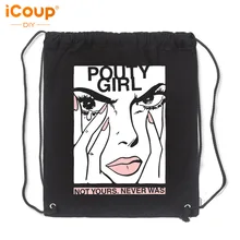 ICoup POUTY девушка коллекция не ваша никогда не была Холщовая Сумка-мешок на шнурке