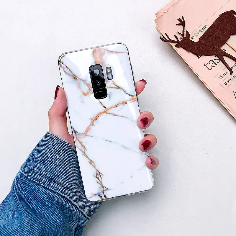 Samsung A50 Case Fashion Marble Stone Phone Cover for Samsung Galaxy A30 M10 A10 Back Cover Funda Glossy Silicone Coque Carcasa
