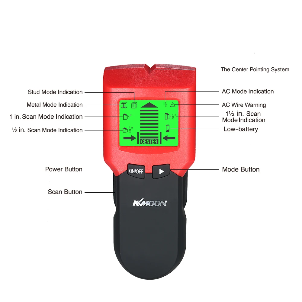 KKmoon металлоискатель датчик для стены поиск металла цифровые деревянные шпильки центр кабель живого провода сканер Предупреждение обнаружения с ЖК-дисплеем