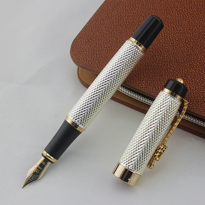 Luxury Eastern Dragon Design Ink Pens Silver Jinhao Brand Business