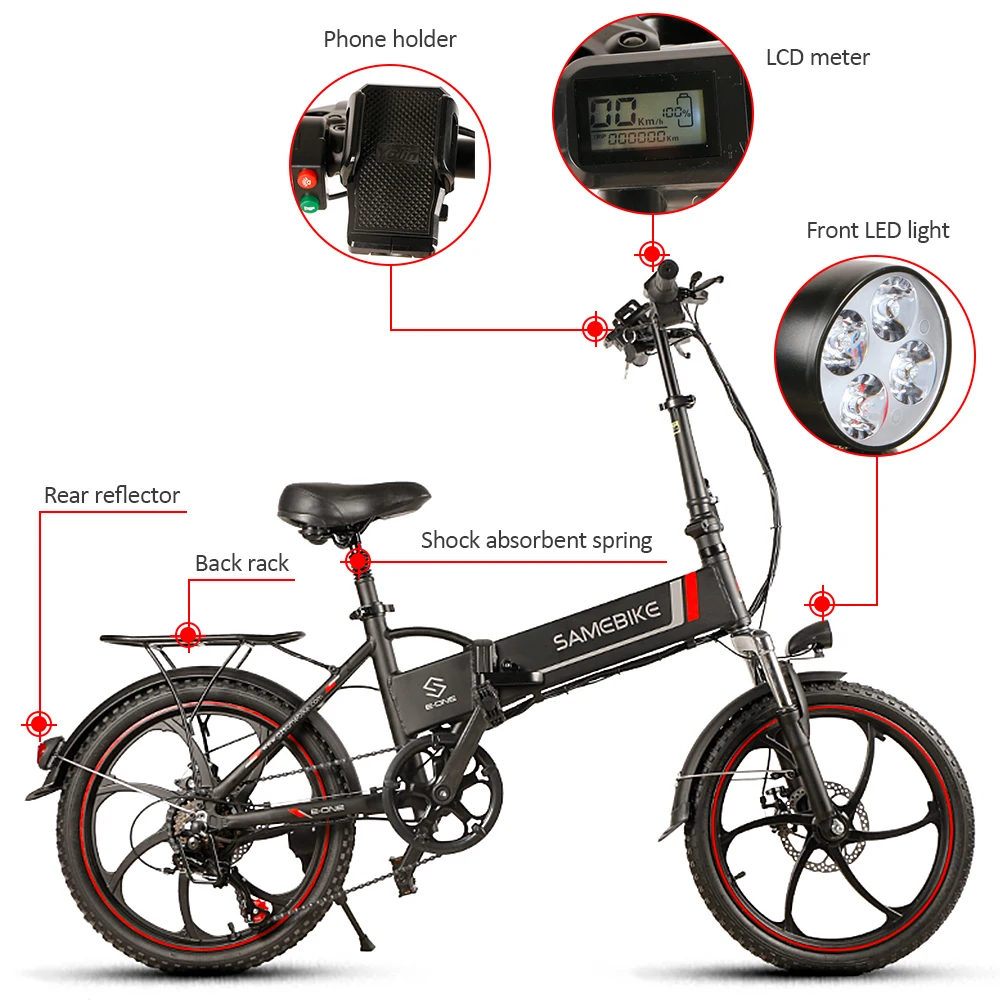Perfect Outdoor Folding Electric Bike Bicycle 20 inch tire Electric Bike Power Assist Electric Bicycle E-Bike Scooter 48V 350W 3