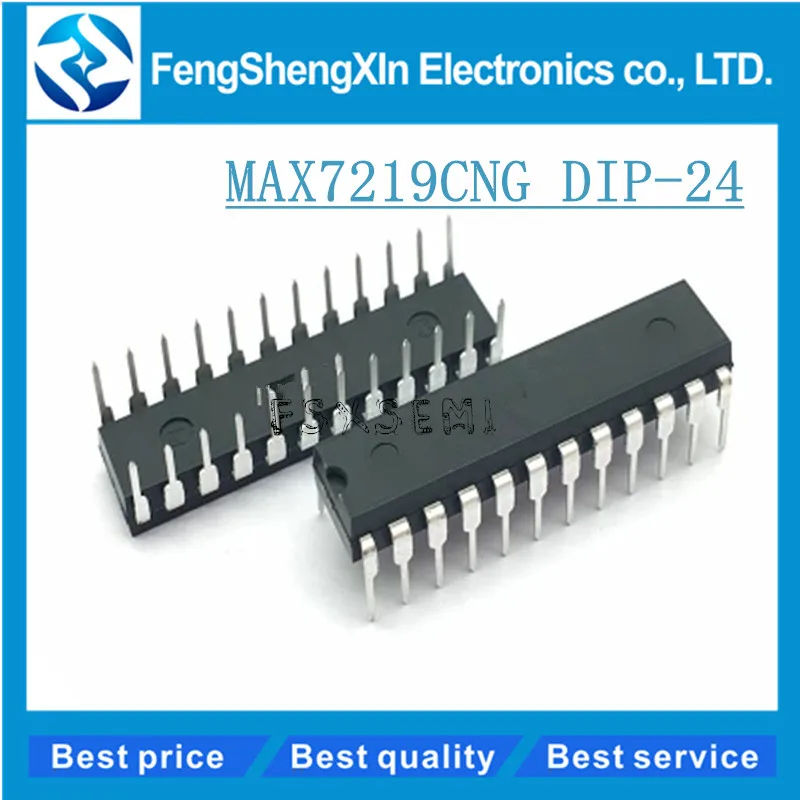 5pcs lot max7219cng dip 24 max7219 8 digit led display drivers ic in