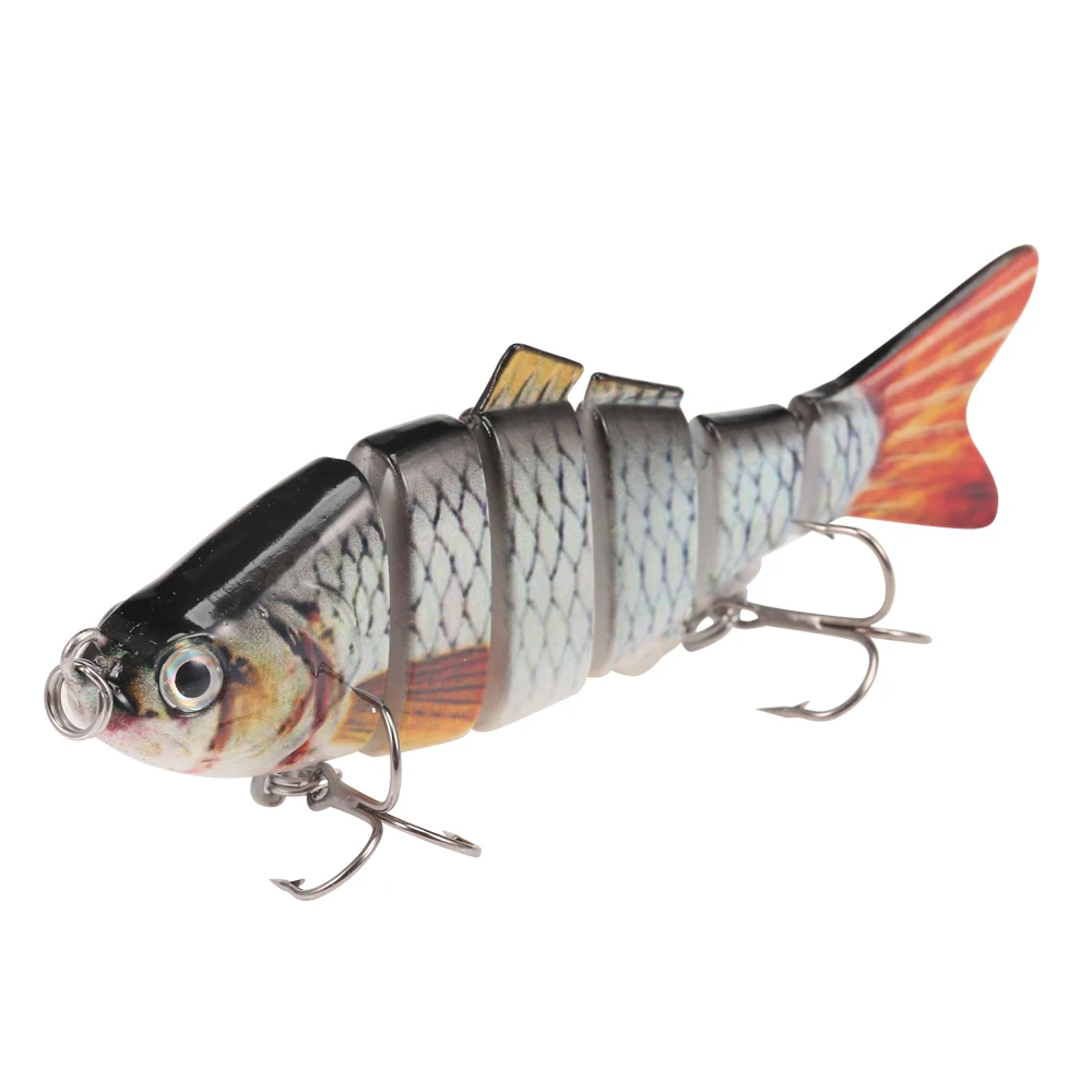 

A FISH LURE Artificial Bait Hard Fishing Lure 6 Segments Bait with Hooks