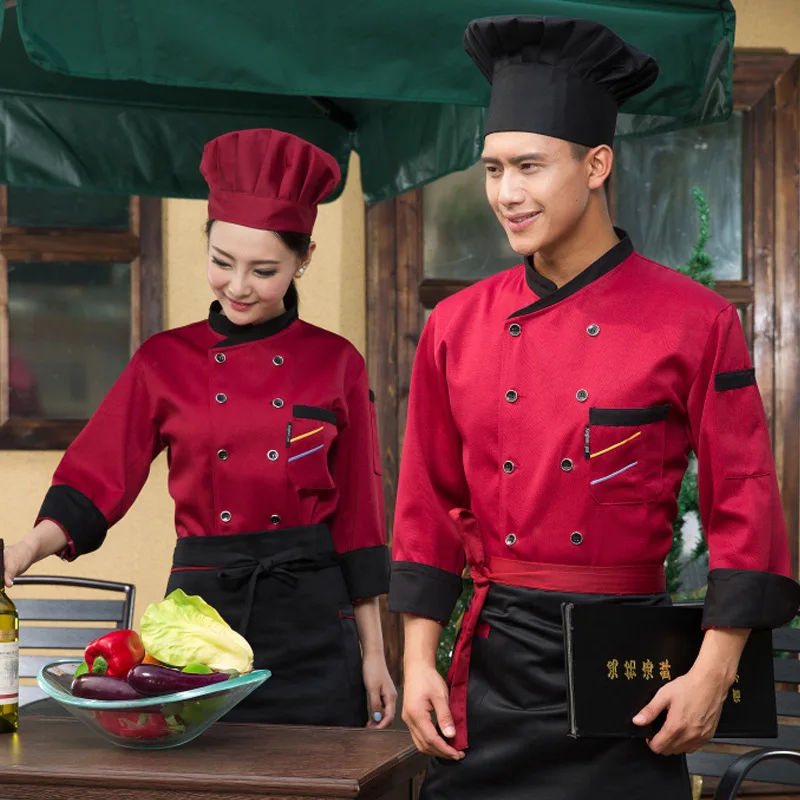 3 Color Men Chef Clothing Hotel Restaurant Pastry Chef Clothing Long