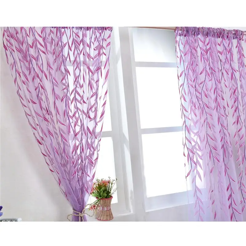 Прозрачные тюлевые занавески с прозрачным окном и карманом из вуали с плетеным узором