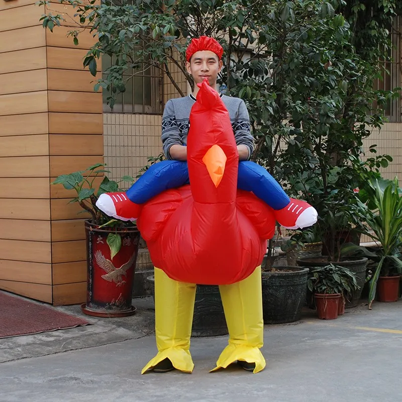 Red Rooster Mascot Cosplay Costumes Inflatable Turkey Adult Clothes Ride on Toys Halloween Christmas Carnival Easter Party Prop