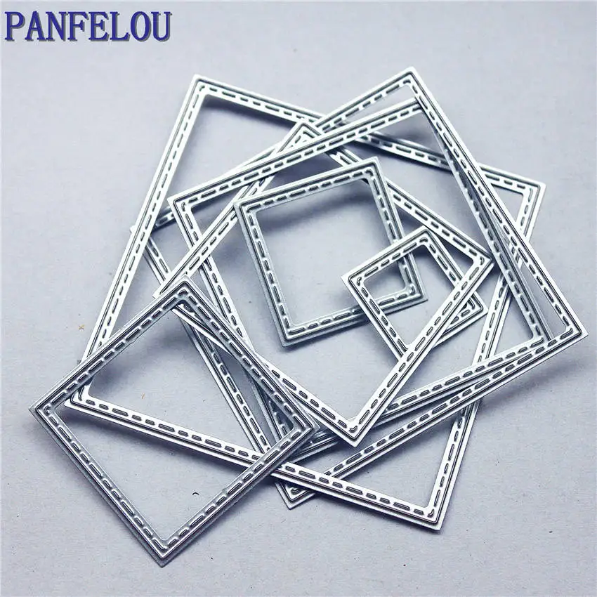 PANFELOU Metal craft composite square paper die cutting dies for