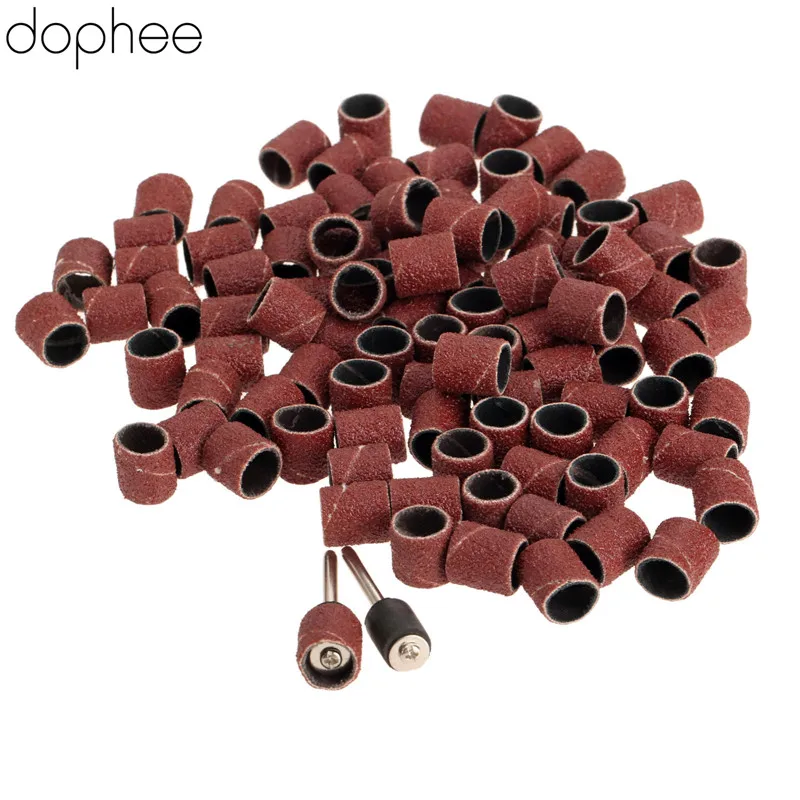 Dophee 100 шт. Аксессуары Dremel зернистость 80 # барабан шлифовальный набор + 2