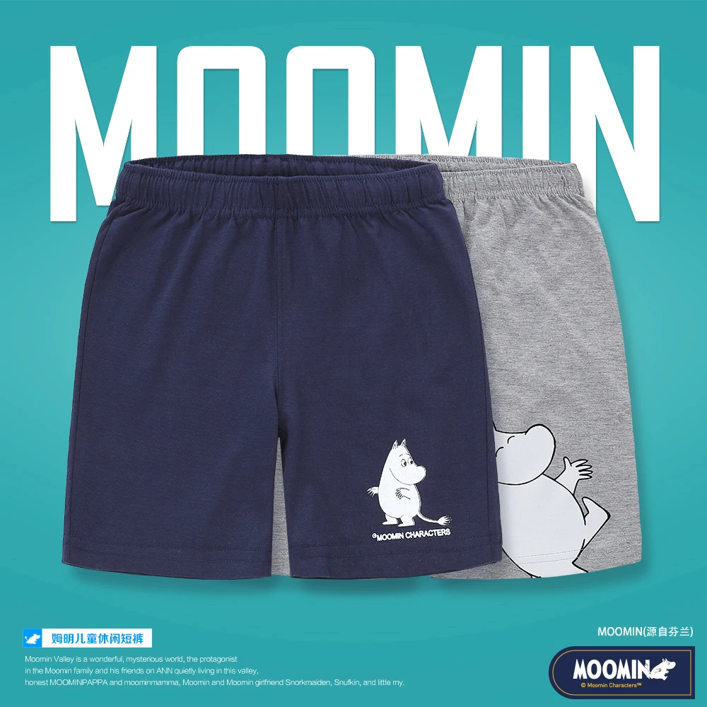 

Moomin new arrival summer roupas infantis menino Active Character boys shorts Mid waist Loose Drawstring cotton kids shorts boys