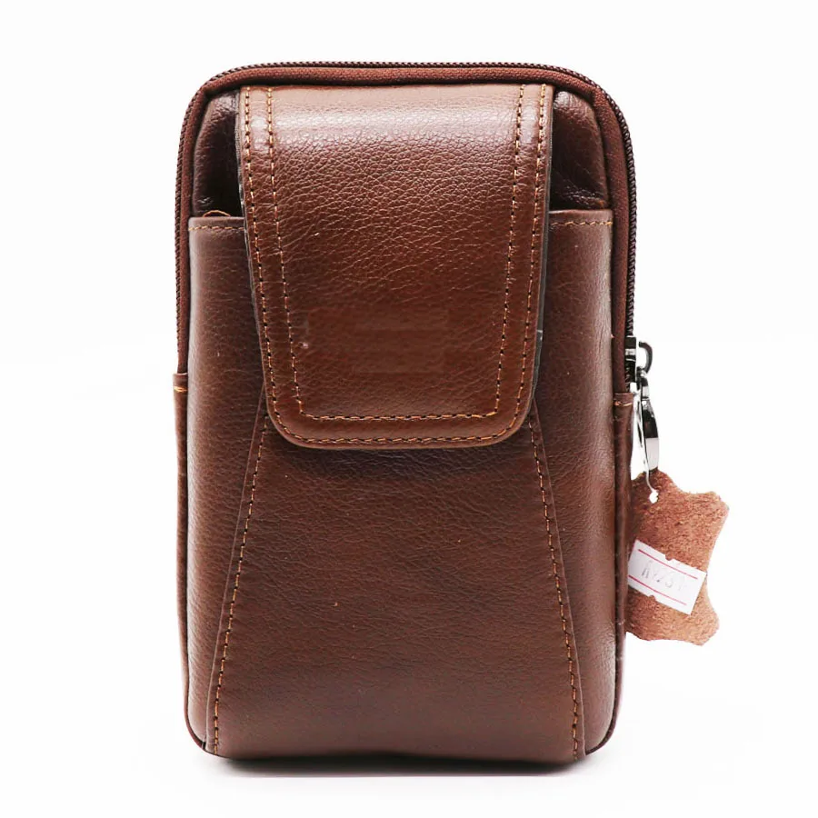 Чехол для мобильного телефона из натуральной кожи 5,5-6 дюймов, чехол для сотовых телефонов, сумка на молнии, мужская сумка через пояс, поясная сумка