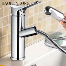 BAOLINLONG Styling Brass Deck Mount Bathroom Basin Faucet Vanity Vessel Sinks Mixer Tap Pull Out Faucet BAOLINLONG Styling Brass Deck Mount Bathroom Basin Faucet Vanity Vessel Sinks Mixer Tap Pull Out Faucet